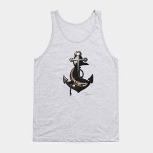 Retro Shark Tattoo Art Tank Top